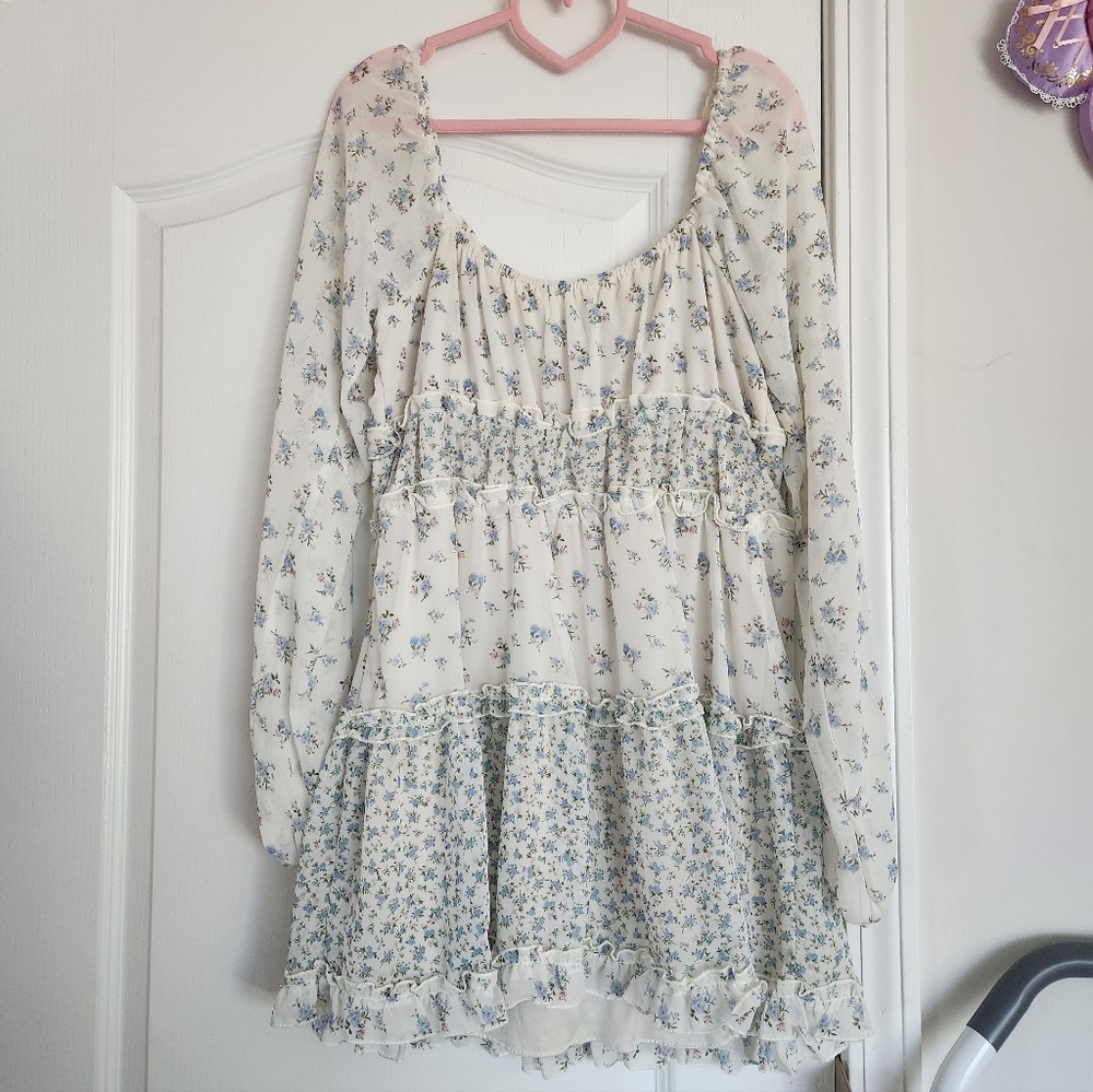 Altar'd State Floral Long Sleeve Mini Dress - Picture 6 of 6